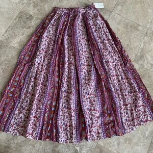 LOWRYS FARM Long/Maxi Length Skirts Medium Multicolor Lined Drawstring